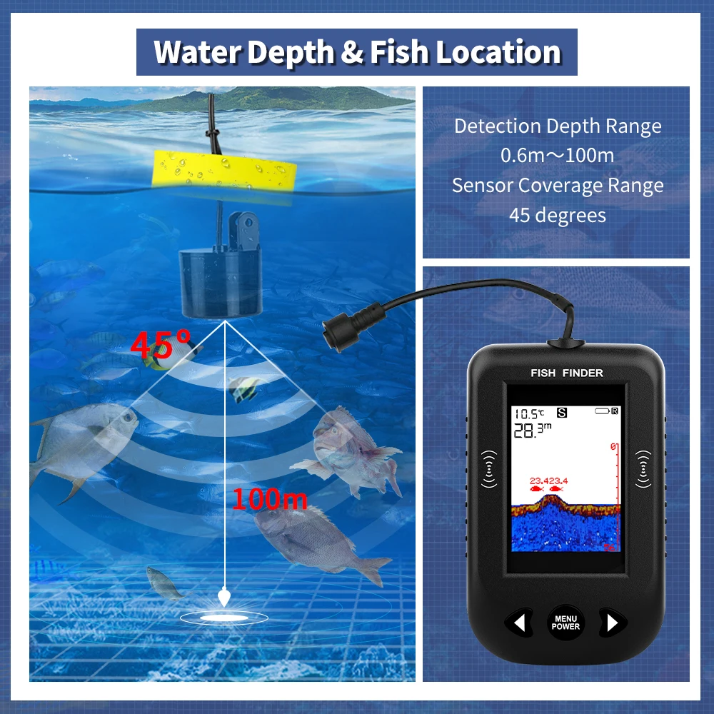 Erchang XF03 Fish Finders 45 D - Fish Finder Transducer 评论和价格