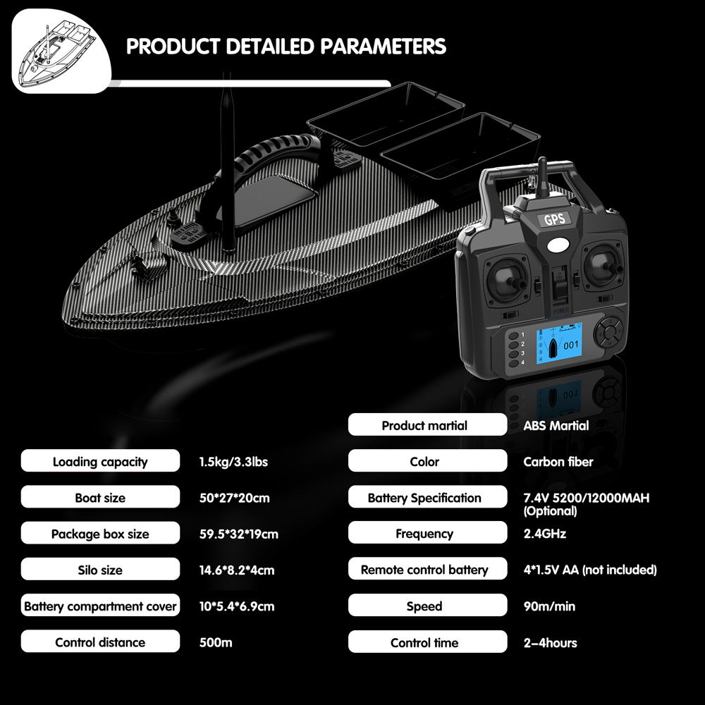 V070 12000mAh/5200mAh RC Bait  - Fish Finder Gps 评论和价格